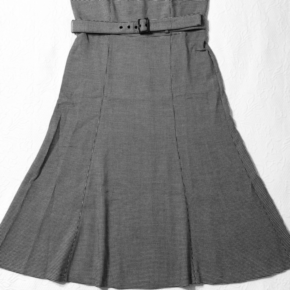 Ann Taylor Dress NWT Midi Houndstooth Sheath Sleeveless Belted Size 12 - Picture 4 of 9